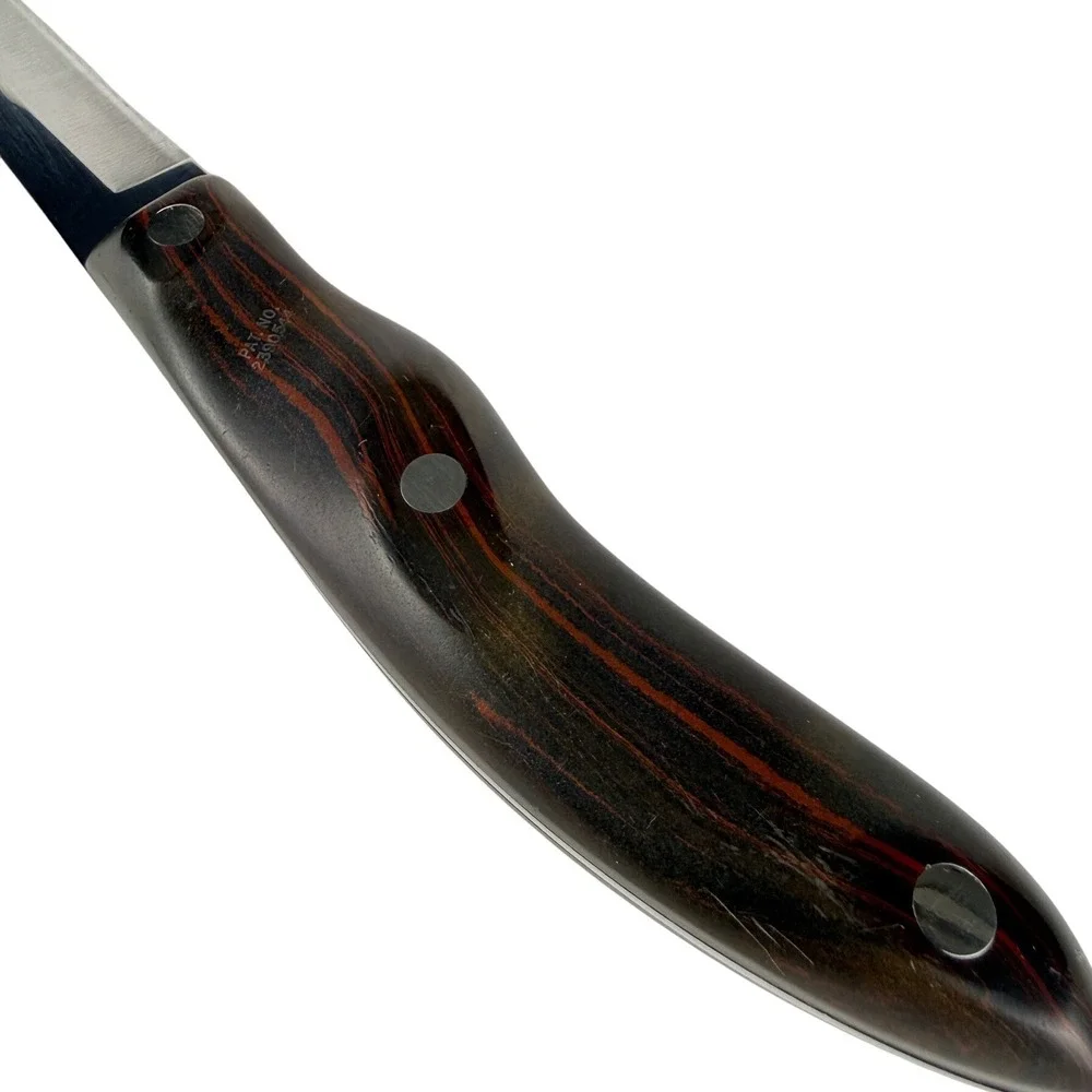 Vintage CUTCO 1024 Serrated Slicer Bread Knife Brown Swirl Handle USA